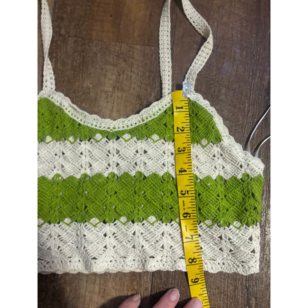 Rebellion Again women’s Crochet Knit Cropped Tank And Shorts Outfit green (XS) - Picture 9 of 9